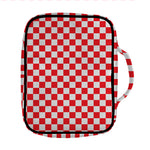 Red And White Checkered Pattern Print Front Pocket Bible Bag