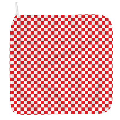 Red And White Checkered Pattern Print Hand Towel