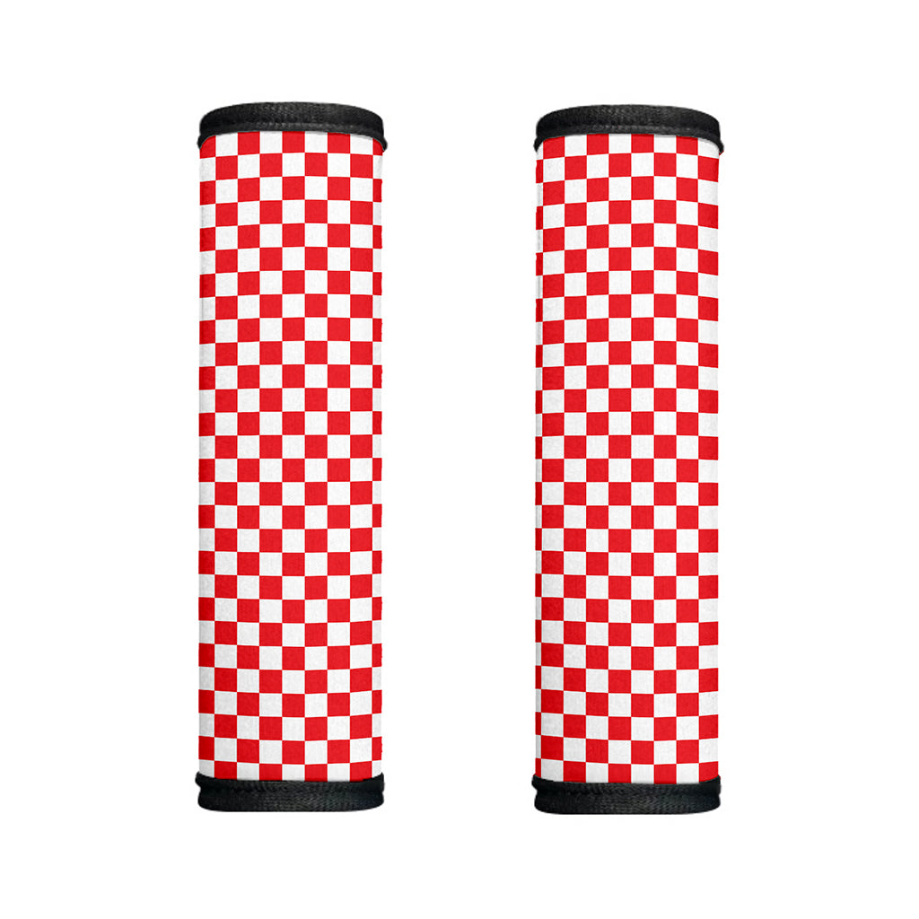 Red And White Checkered Pattern Print Handle Covers