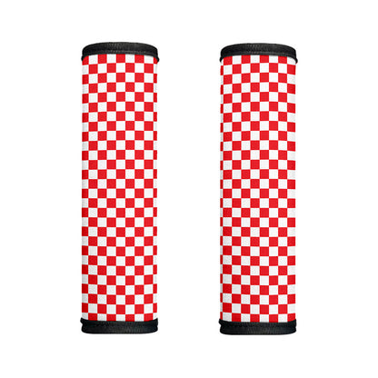 Red And White Checkered Pattern Print Handle Covers