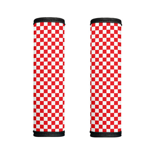 Red And White Checkered Pattern Print Handle Covers