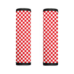 Red And White Checkered Pattern Print Handle Covers