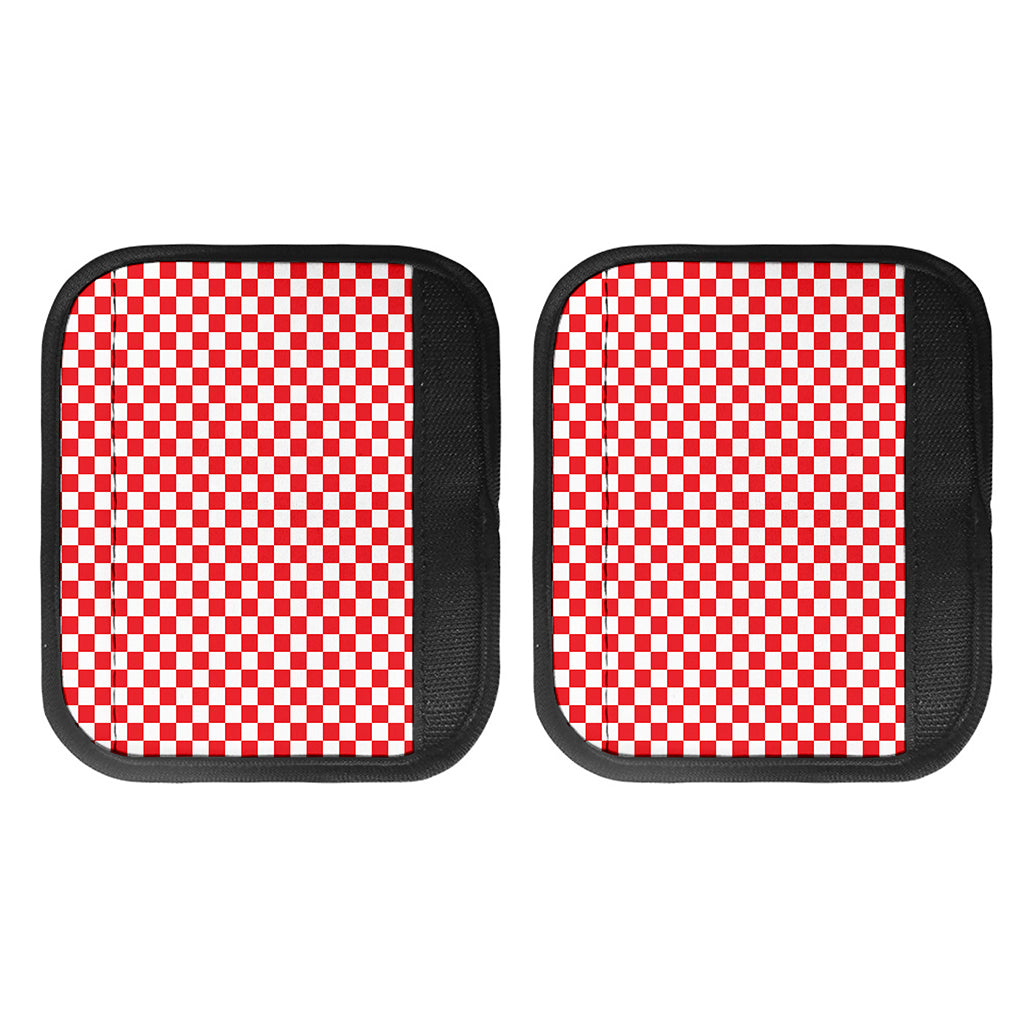 Red And White Checkered Pattern Print Handle Covers