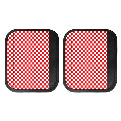 Red And White Checkered Pattern Print Handle Covers