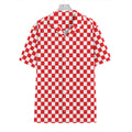 Red And White Checkered Pattern Print Hawaiian Shirt