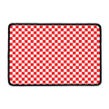Red And White Checkered Pattern Print Kitchen Mat