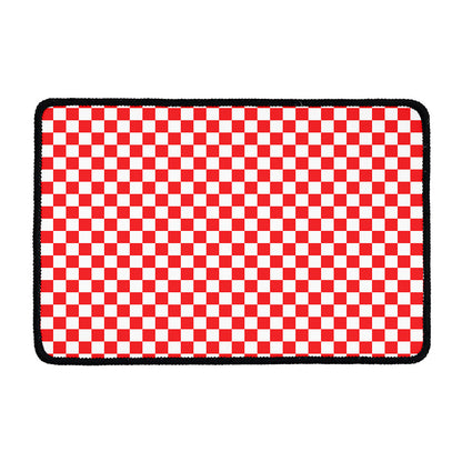 Red And White Checkered Pattern Print Kitchen Mat