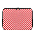 Red And White Checkered Pattern Print Laptop Sleeve