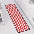 Red And White Checkered Pattern Print Long Kitchen Mat