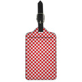 Red And White Checkered Pattern Print Luggage Tag