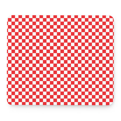 Red And White Checkered Pattern Print Mouse Pad