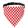 Red And White Checkered Pattern Print Over The Collar Dog Bandana