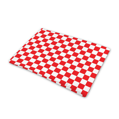 Red And White Checkered Pattern Print Pet Cooling Mat Cover