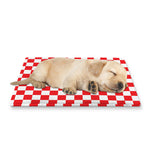 Red And White Checkered Pattern Print Pet Cooling Mat Cover