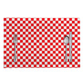 Red And White Checkered Pattern Print Placemat