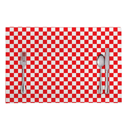 Red And White Checkered Pattern Print Placemat