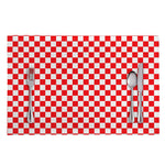 Red And White Checkered Pattern Print Placemat