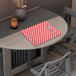 Red And White Checkered Pattern Print Placemat
