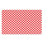 Red And White Checkered Pattern Print Polyester Doormat