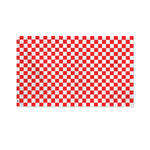 Red And White Checkered Pattern Print Polyester Flag