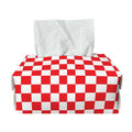 Red And White Checkered Pattern Print Rectangle Tissue Box Cover