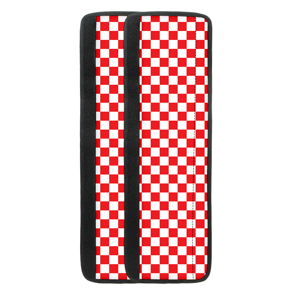 Red And White Checkered Pattern Print Refrigerator Handle Covers