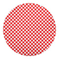 Red And White Checkered Pattern Print Round Blanket
