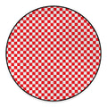 Red And White Checkered Pattern Print Round Floor Mat