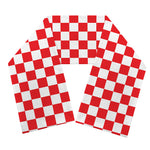 Red And White Checkered Pattern Print Scarf