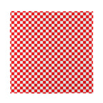 Red And White Checkered Pattern Print Silk Bandana