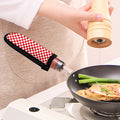 Red And White Checkered Pattern Print Skillet Handle Cover