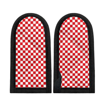 Red And White Checkered Pattern Print Skillet Handle Cover