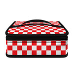Red And White Checkered Pattern Print Small Lunch Bag