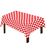 Red And White Checkered Pattern Print Tablecloth