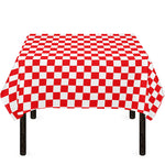 Red And White Checkered Pattern Print Tablecloth