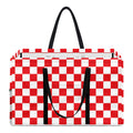 Red And White Checkered Pattern Print Utility Tote Bag