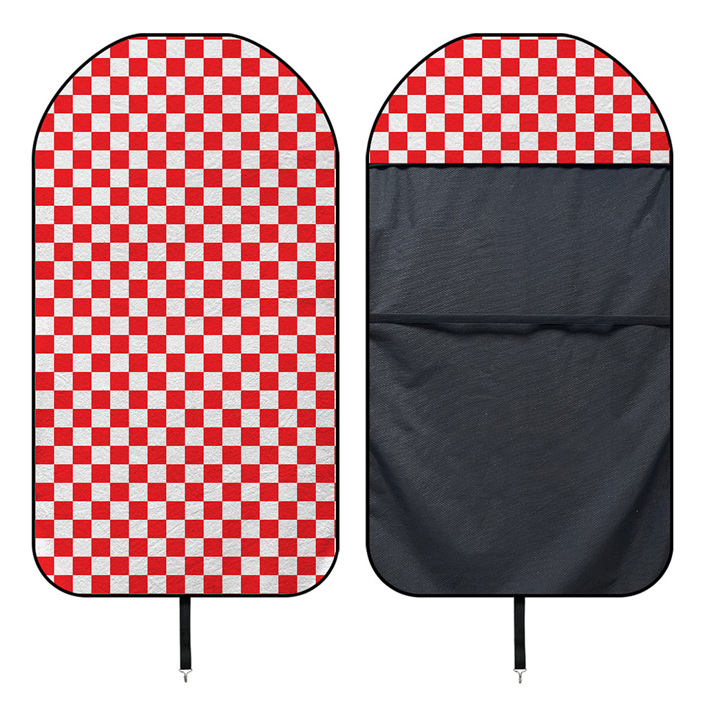 Red And White Checkered Pattern Print Waterproof Car Seat Cover