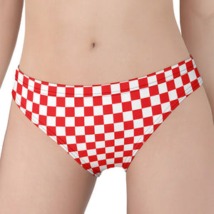 Red And White Checkered Pattern Print Women's Panties