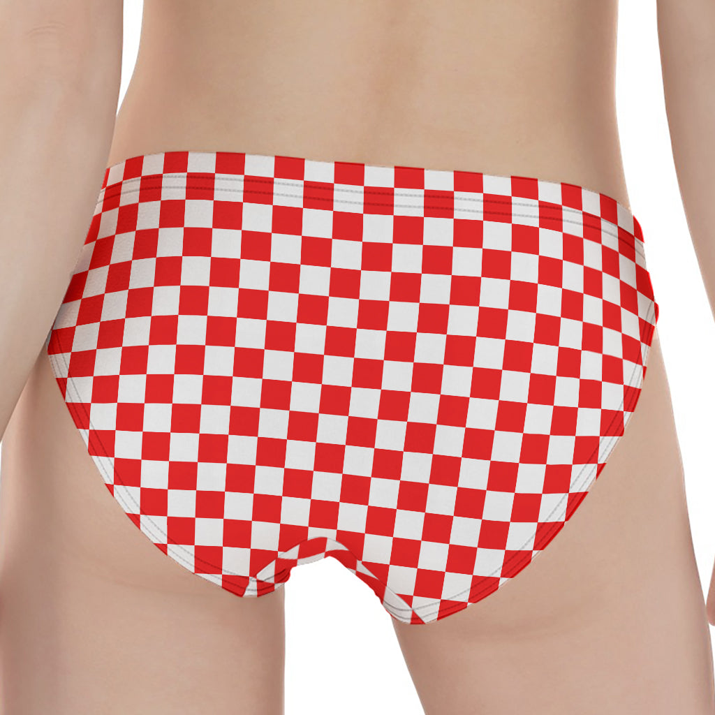 Red And White Checkered Pattern Print Women's Panties