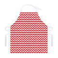 Red And White Chevron Pattern Print Adjustable Apron