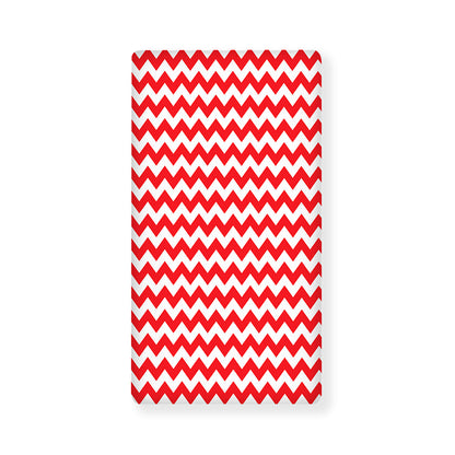 Red And White Chevron Pattern Print Baby Crib Sheet
