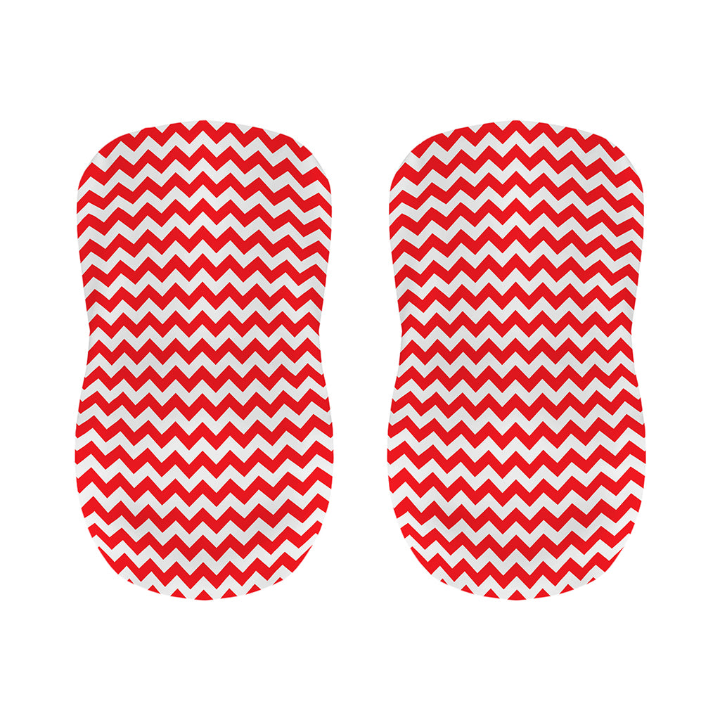 Red And White Chevron Pattern Print Bar Stool Covers