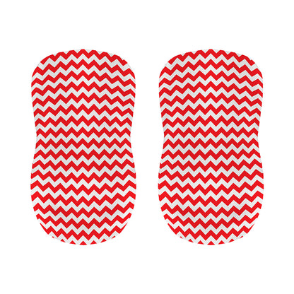 Red And White Chevron Pattern Print Bar Stool Covers