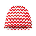Red And White Chevron Pattern Print Beanie