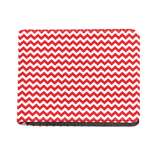 Red And White Chevron Pattern Print Bifold Wallet