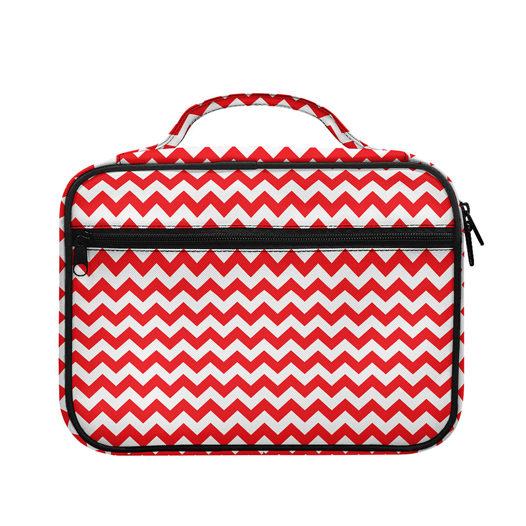 Red And White Chevron Pattern Print Briefcase Bible Bag