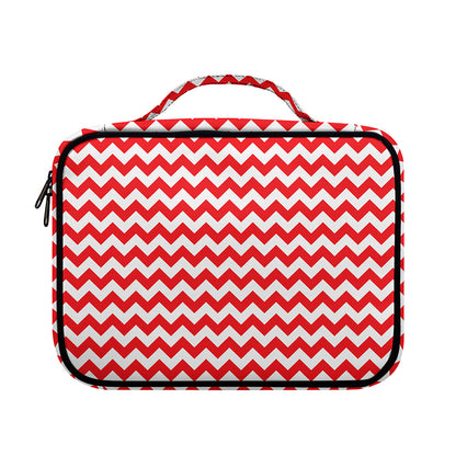 Red And White Chevron Pattern Print Briefcase Bible Bag