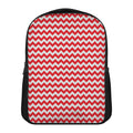 Red And White Chevron Pattern Print Casual Backpack