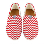 Red And White Chevron Pattern Print Casual Shoes