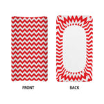 Red And White Chevron Pattern Print Changing Pad Cover